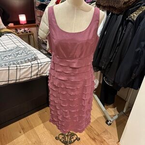 Chic Layered Mauve Midi Dress